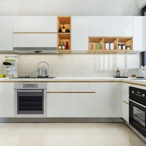 Open Shelving With Glass Cabinets